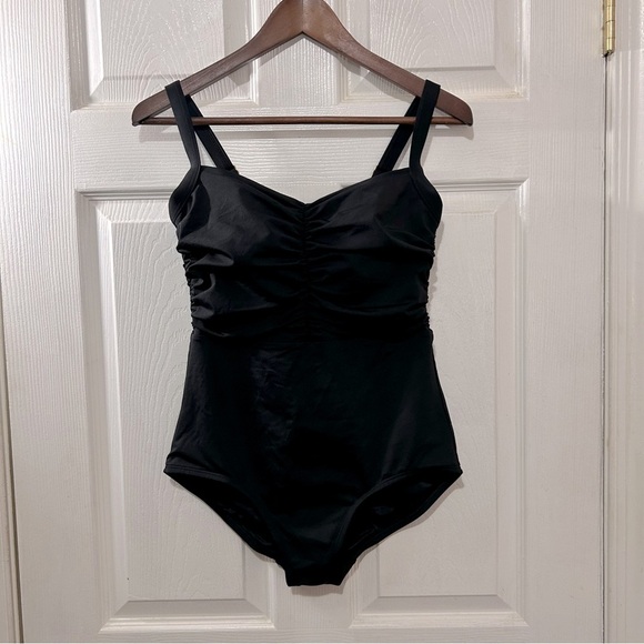 Lands End One Piece Bathing Suit Women's Black Lycra Xtra Life Size 8D NWT Beach - Picture 1 of 4